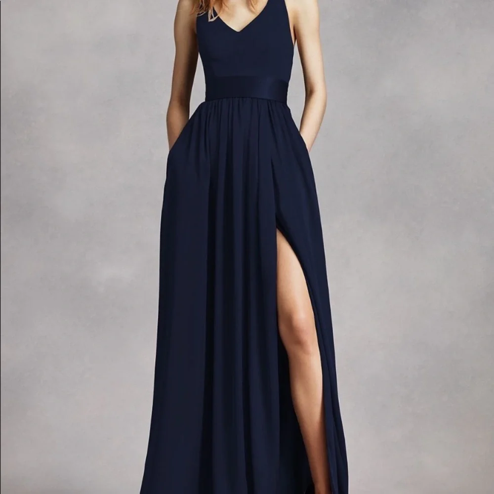 charmeuse and chiffon bridesmaid dress white by vera wang Chiffon Davids Bridal Vera Wang David's Bridal Dresses Vera Wang Charmeuse And Chiffon